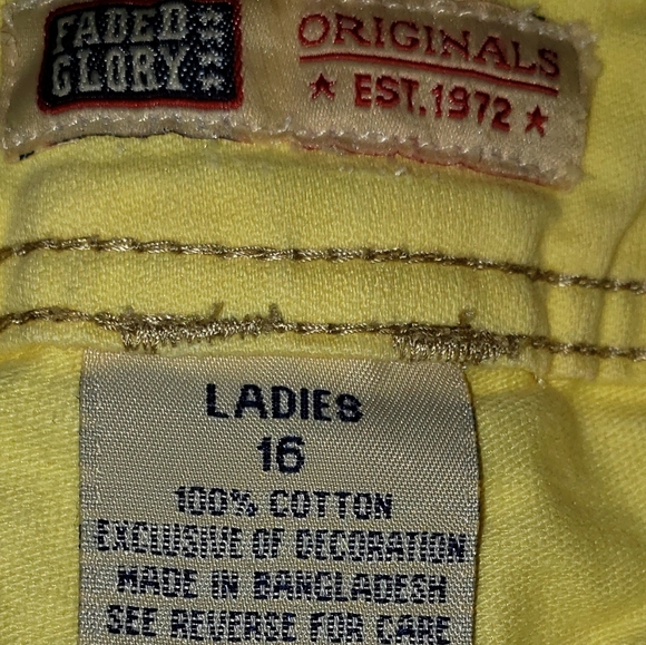 Faded Glory 16 pale yellow cotton capri - Picture 14 of 14